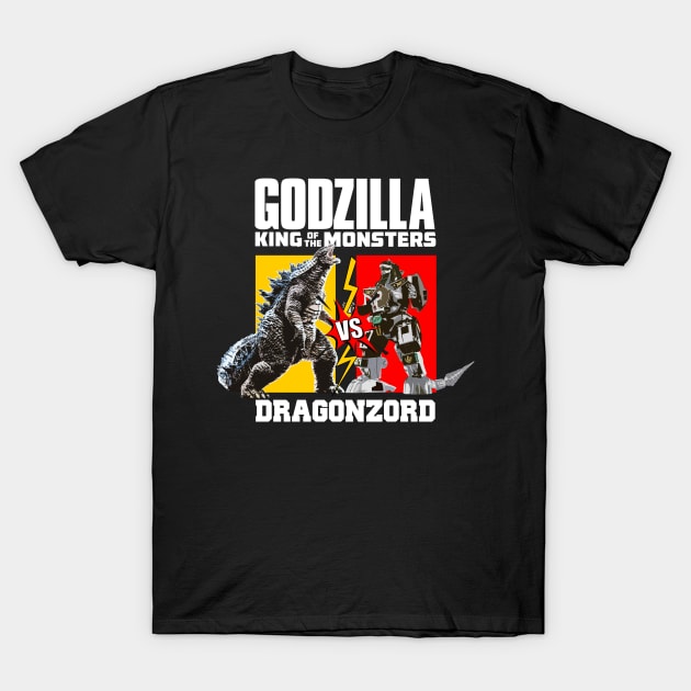 Godzilla King of the Monsters vs Dragonzord T-Shirt by Franstyas
